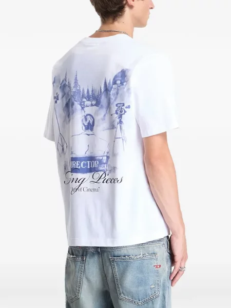 Tricou Filling Pieces cu imagine alb