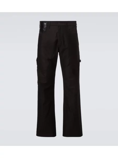 Blugi drepți Junya Watanabe din piele negru