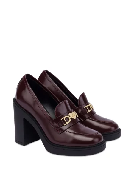 Pantofi cu toc Love Moschino din piele roșu