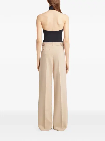 Pantaloni Courreges plisate maro