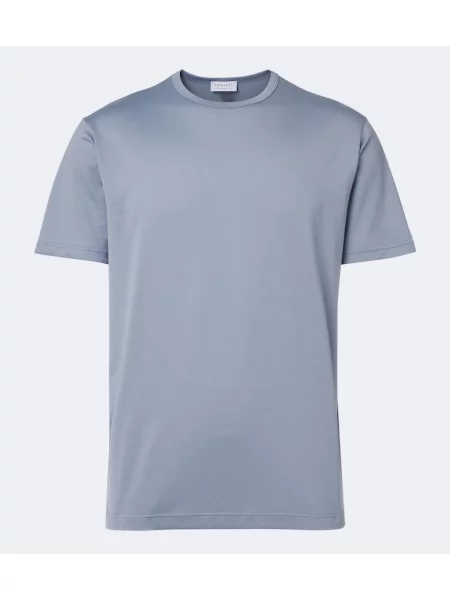 Tricou Sunspel din jerseu albastru