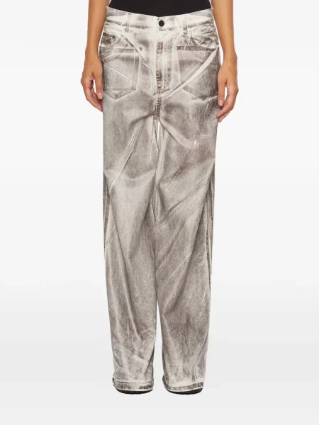 Jeansy Nostra Santissima z nadrukiem białe