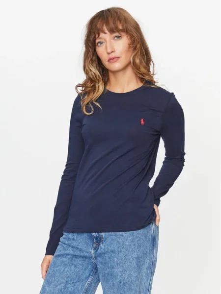 Блуза с дълги ръкави Polo Ralph Lauren тъмносиньо