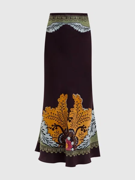 Спідниця максі із шовку La Doublej бордова