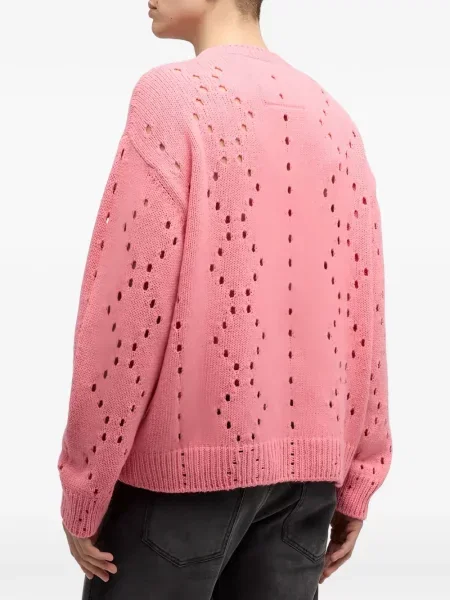 Pulover Givenchy zdrențuiți cu model argyle roz