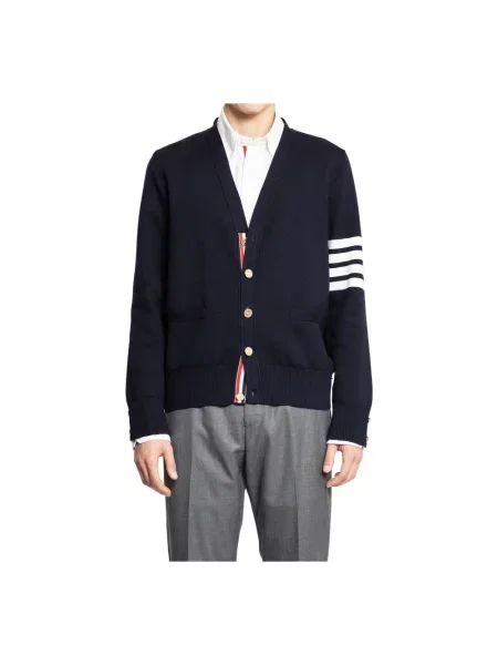 Kardigan Thom Browne z dekoltem w serek niebieski