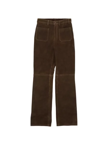 Pantaloni Fortela din piele de căprioară maro