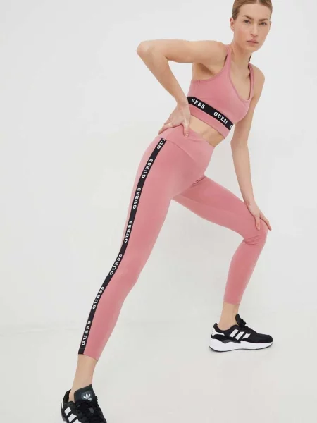 Легінси Guess з принтом рожевий