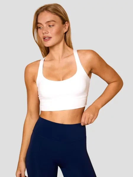 YO-GAYA Αθλητικό σουτιέν Cross Back Bra' λευκό