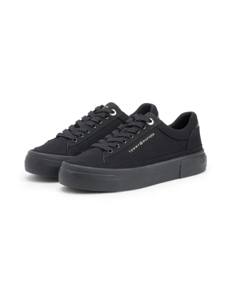 Platno superge Tommy Hilfiger s platformo črna