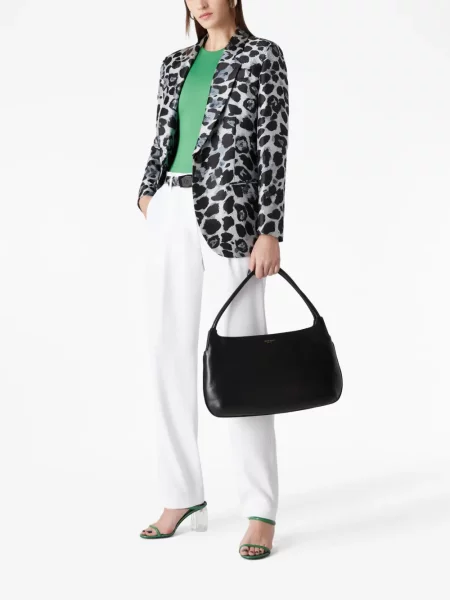 Vienakrūtis švarkas Giorgio Armani leopardinis juoda