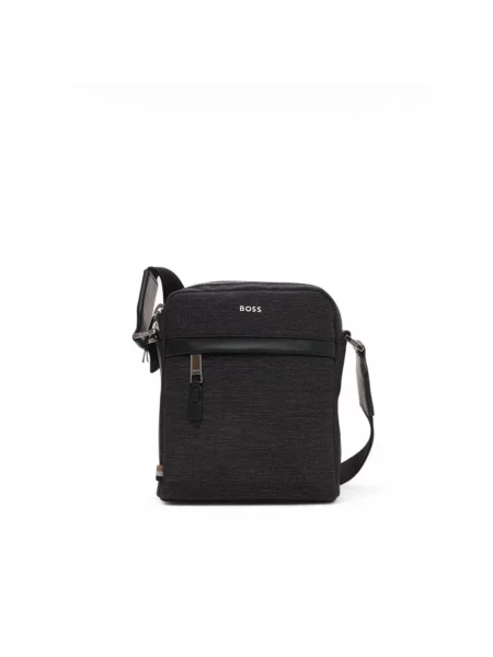 Torba crossbody Hugo skórzana szara