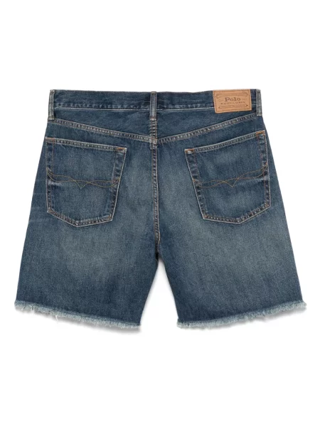 Długa koszulka Polo Ralph Lauren bez rękawów skórzana niebieska