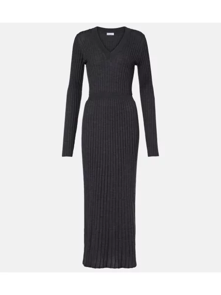Rochie Brunello Cucinelli de lână de costum gri