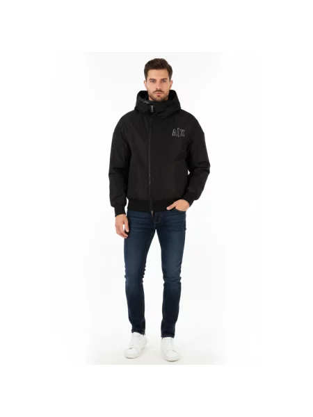 Kurtka bomber Armani Exchange z kapturem czarny
