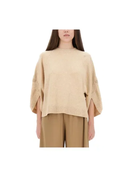 Dzianinowy sweter Max Mara beżowy