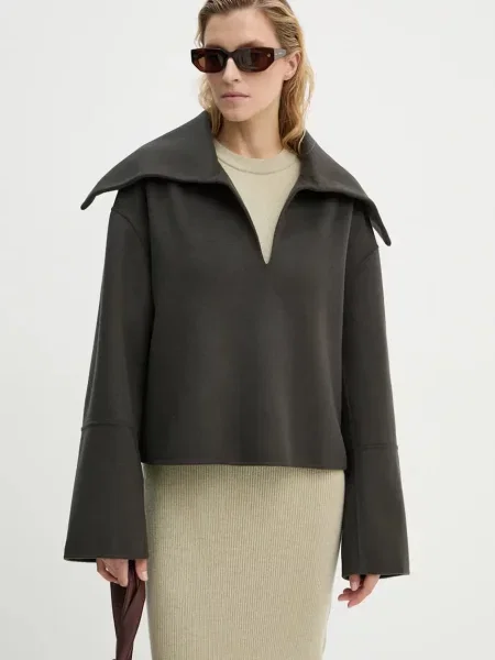 Nanushka pulover de lână MAXE femei călduros gri