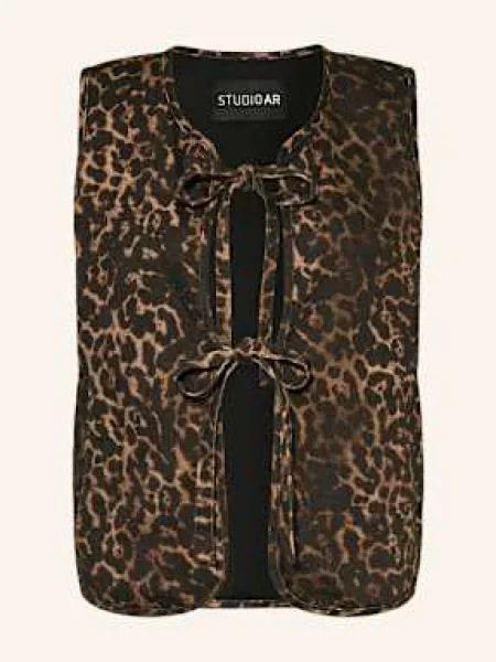 Studio Ar Kamizelka Jeansowa Eleni beige czarna