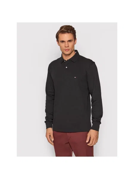 Tommy Hilfiger Polo Μαύρο Regular Fit λευκό