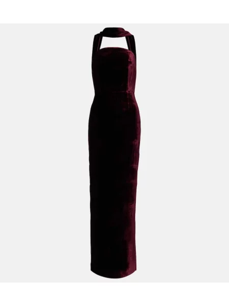 Rochie Roland Mouret de catifea bordo