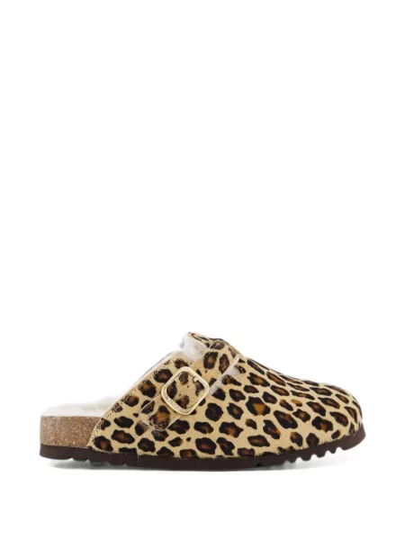 Papuci tip mules Scholl cu imagine cu model leopard