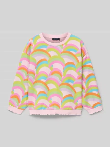 Bluza o kroju regular fit z nadrukiem z motywem na całej powierzchni Blue Seven różowa