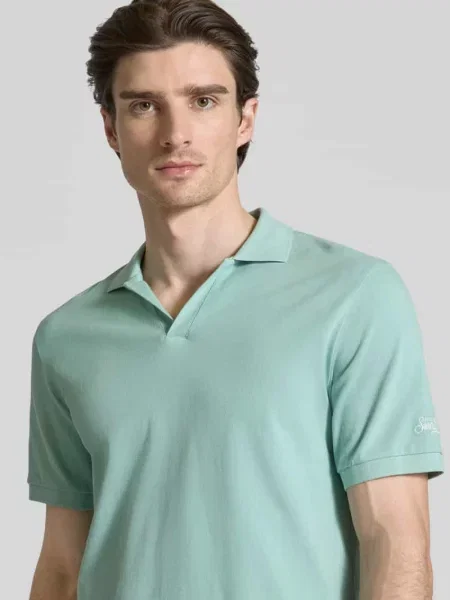 Koszulka polo o kroju regular fit z dekoltem w serek model ‘CHARLES’ Mc2 Saint Barth zielone