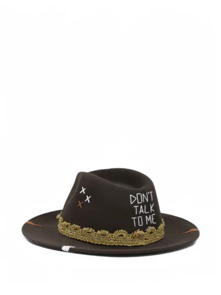 Pălărie The Hat Gang cu broderie de lână maro