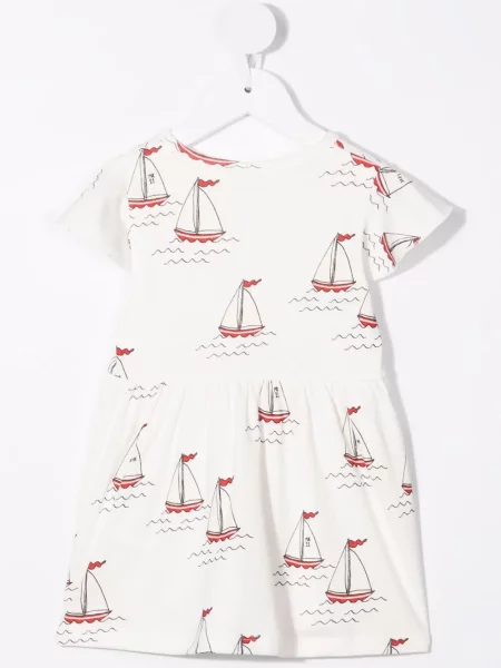 Мини рокля Mini Rodini бяло