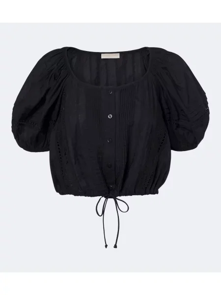 Top Ulla Johnson cu broderie negru