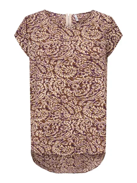 ONLY Bluză ONLVic deschis / oliv / roșu bordeaux bej