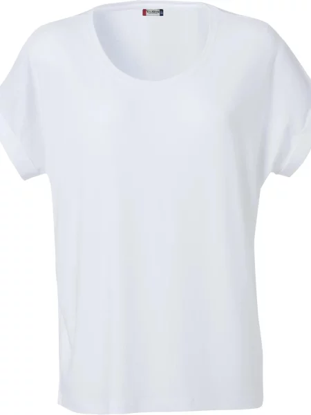 Clique T-shirt Katy z miękkiej luźny krój – white biały