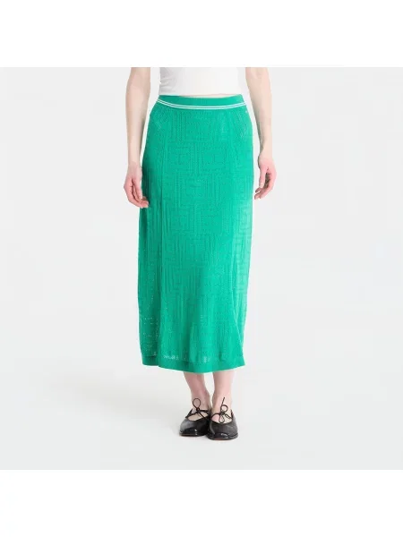 Spódnica Tommy Hilfiger Swimshop Viscose Silk Midi Skirt Jade Wink L