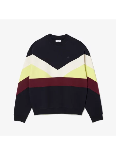 Lacoste Bluza Loose Fit Dwustronna Z Blokami Kolorów czarna