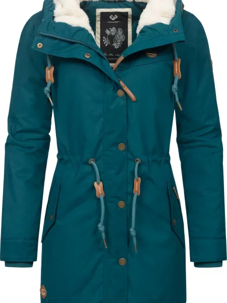 Ragwear Zimní parka Canny hnědá / zelená / černá bílá
