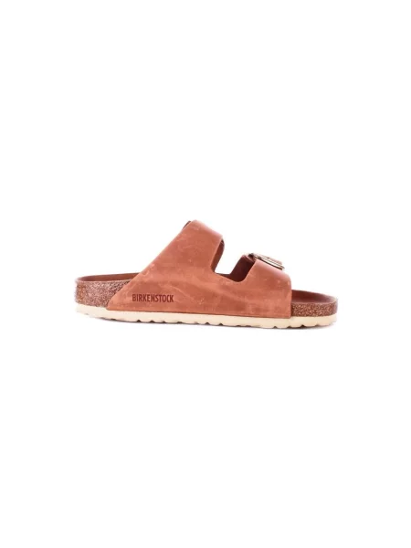 Pantofi Birkenstock din piele cu cataramă maro