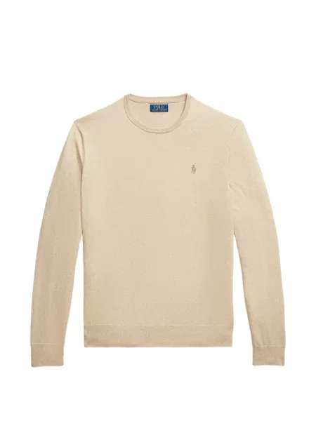 Polo Polo Ralph Lauren tricotate cu broderie cu model herringbone alb