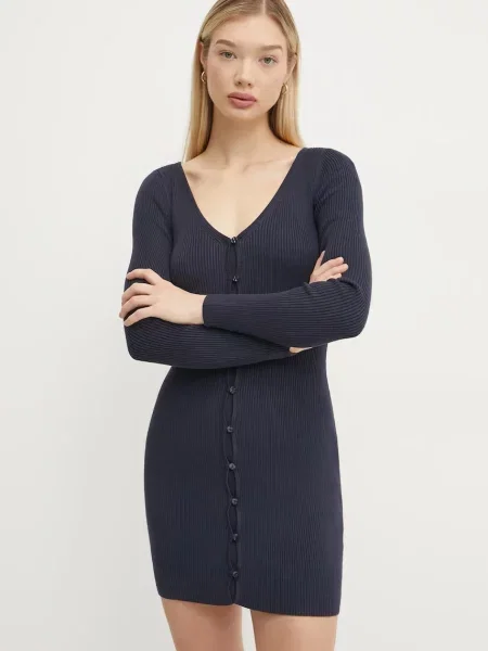 Obleka Abercrombie & Fitch mornarsko modra