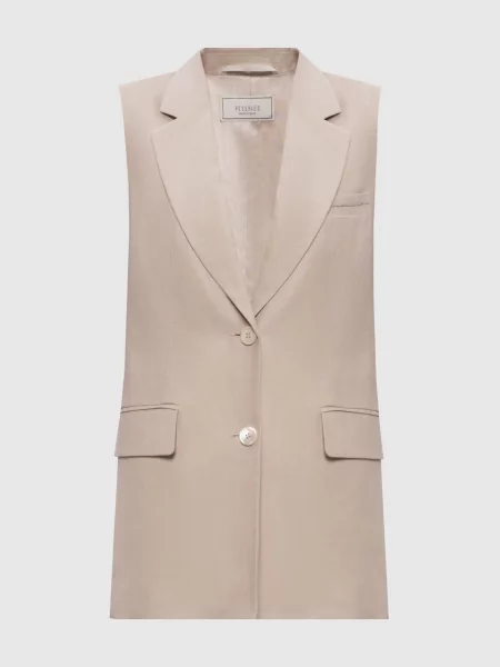 Жилет з льону Peserico бежевий