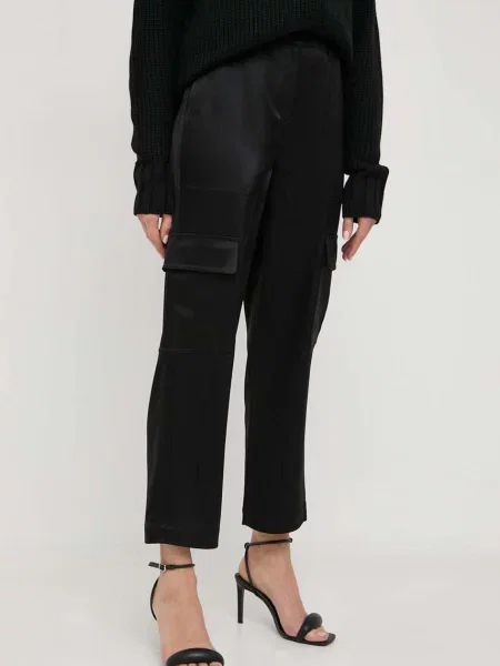 MICHAEL Michael Kors pantaloni femei drept high waist negru