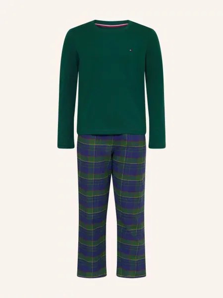 Tommy Hilfiger Pyžamo tmavě zelená / tmavě modrá