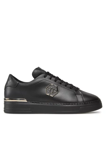 Philipp Plein De piele teniși negru