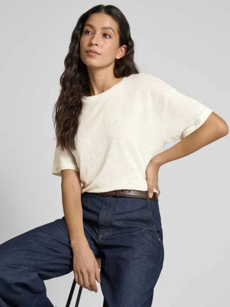 T-shirt z obniżonymi ramionami model ‘BARCA’ Max Mara biała