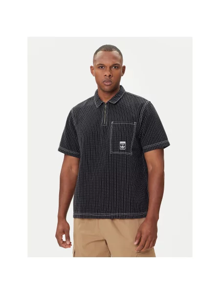 Adidas Polo majica Wabash Loose Fit črna