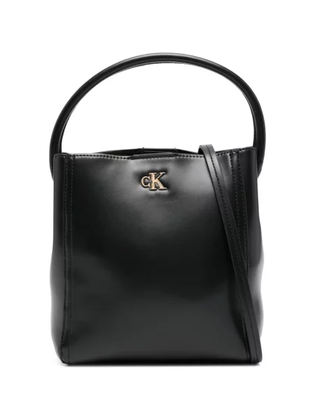 Geantă bucket Calvin Klein cu autograf negru