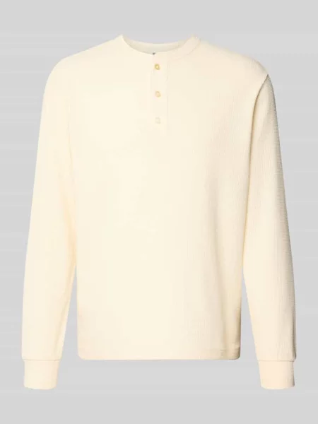 Sweter o kroju regular fit z listwą guzikową model ‘Kilano’ Drykorn biały