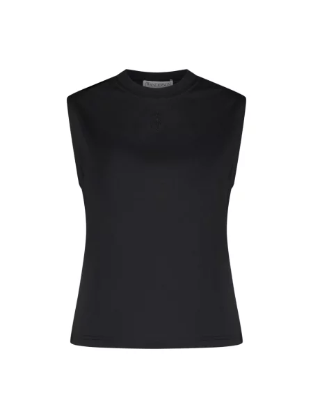 Haftowany top Jw Anderson bez rękawów czarny