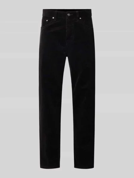 Spodnie o kroju straight fit z czystej bawełny w imitacji sztruksu Carhartt Wip czarne