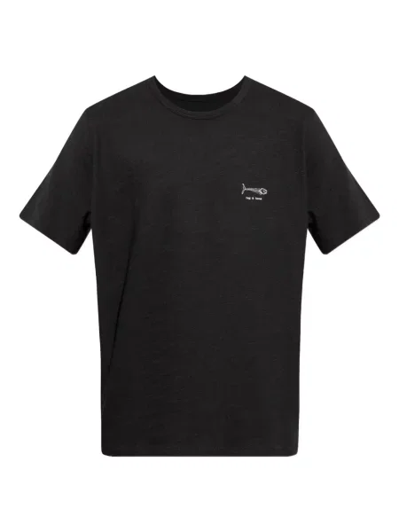 Tricou Rag & Bone cu broderie negru