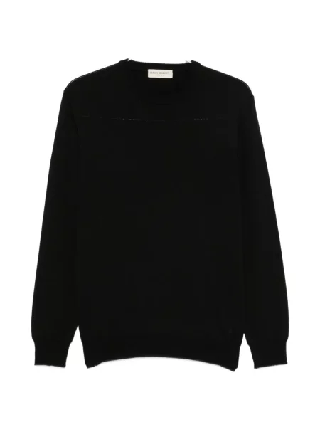 Pulover Sergio Moretti Firenze cu decolteu rotund negru